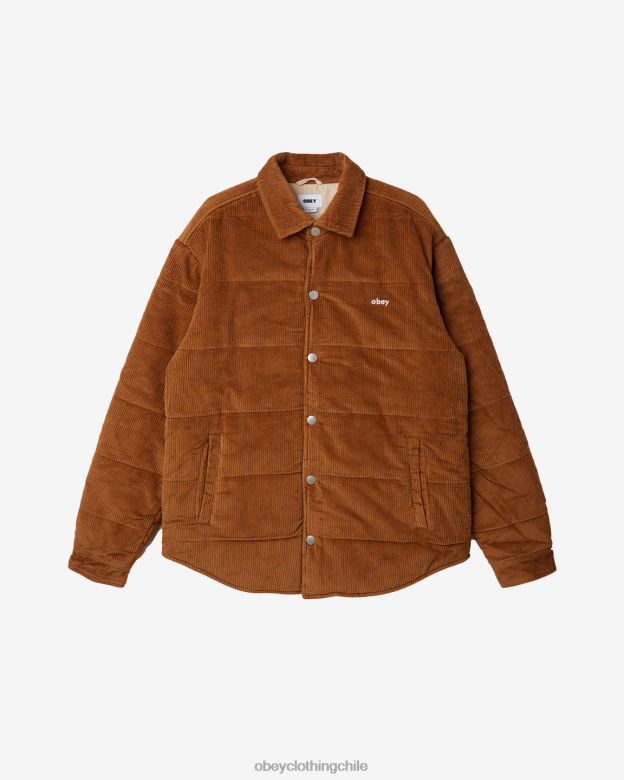 ropa 40VX821 hombres chaqueta estilo camisa de pana OBEY madera de catechu