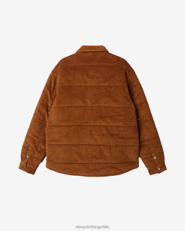 ropa 40VX821 hombres chaqueta estilo camisa de pana OBEY madera de catechu