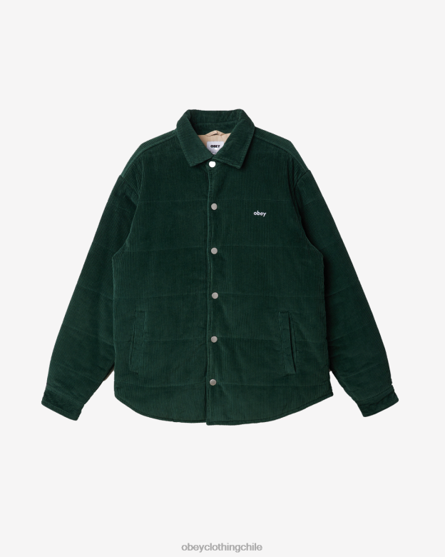 ropa 40VX822 hombres chaqueta estilo camisa de pana OBEY cedro oscuro