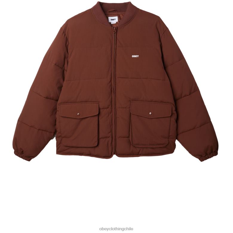 ropa 40VX823 hombres chaqueta charlie OBEY sepia