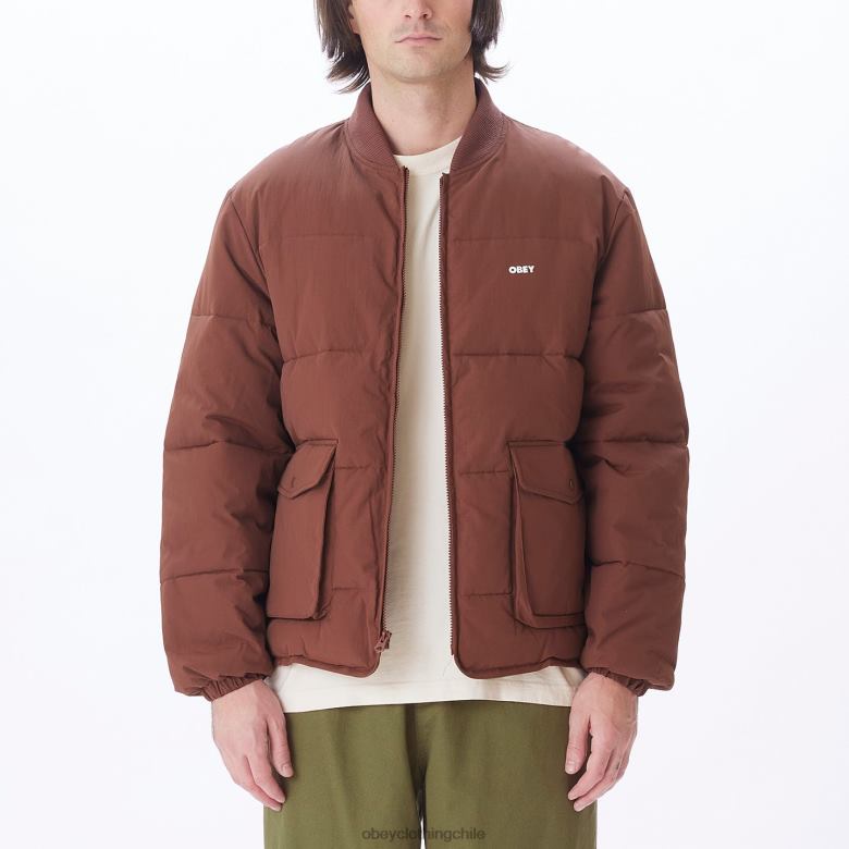 ropa 40VX823 hombres chaqueta charlie OBEY sepia