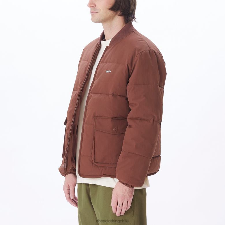 ropa 40VX823 hombres chaqueta charlie OBEY sepia