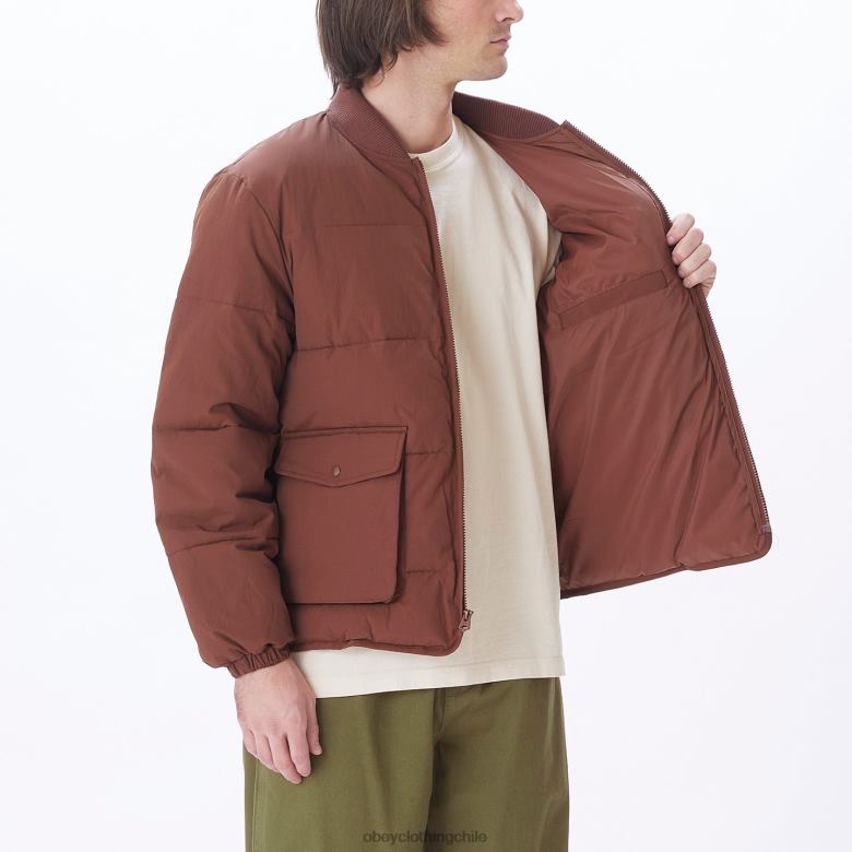 ropa 40VX823 hombres chaqueta charlie OBEY sepia