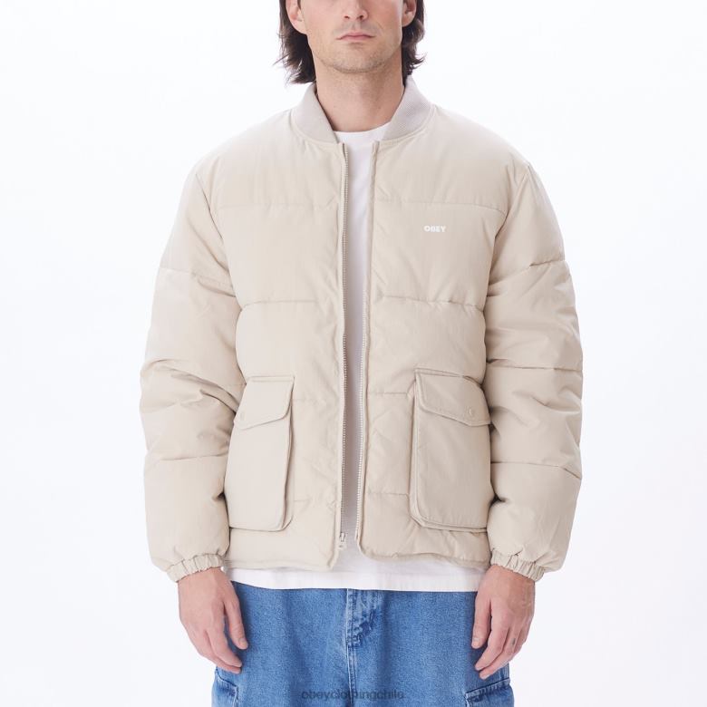 ropa 40VX824 hombres chaqueta charlie OBEY Gris plateado