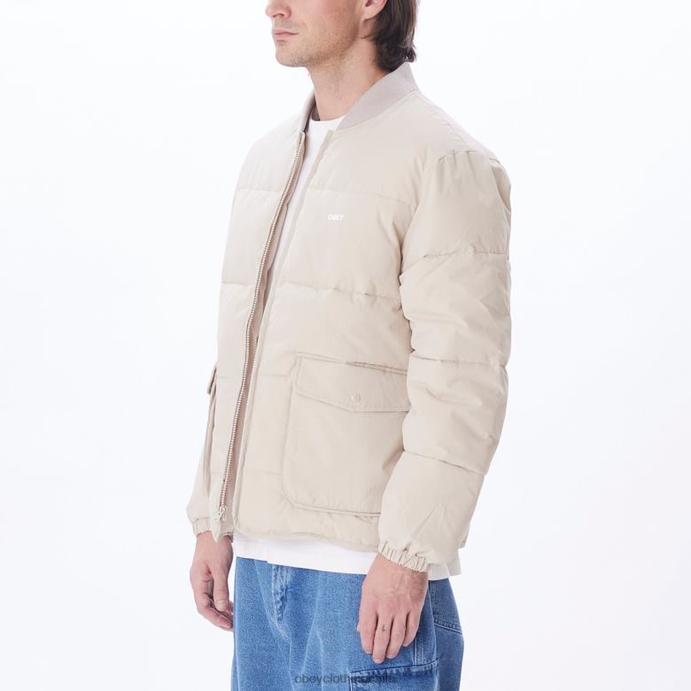 ropa 40VX824 hombres chaqueta charlie OBEY Gris plateado