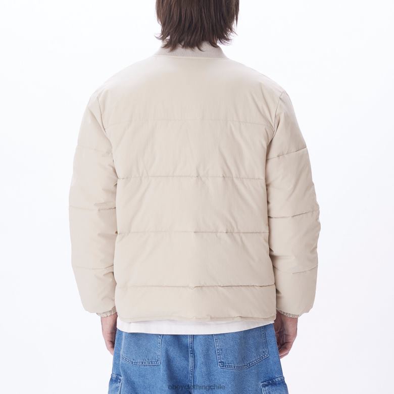 ropa 40VX824 hombres chaqueta charlie OBEY Gris plateado