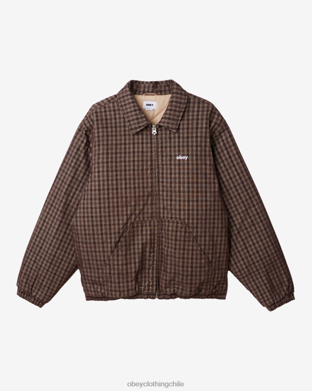 ropa 40VX825 hombres chaqueta de pana harlem OBEY marrón múltiple