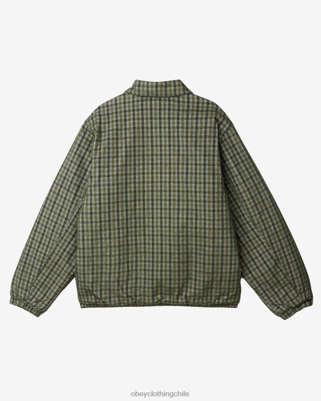 ropa 40VX826 hombres chaqueta de pana harlem OBEY kombu verde multi