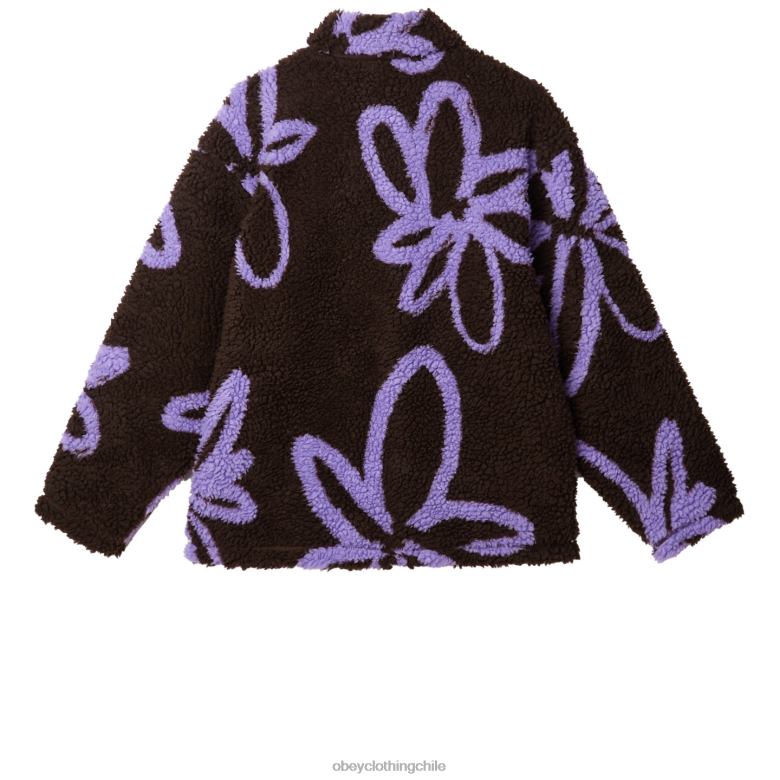 ropa 40VX828 hombres porciones chaqueta sherpa OBEY java marrón multi