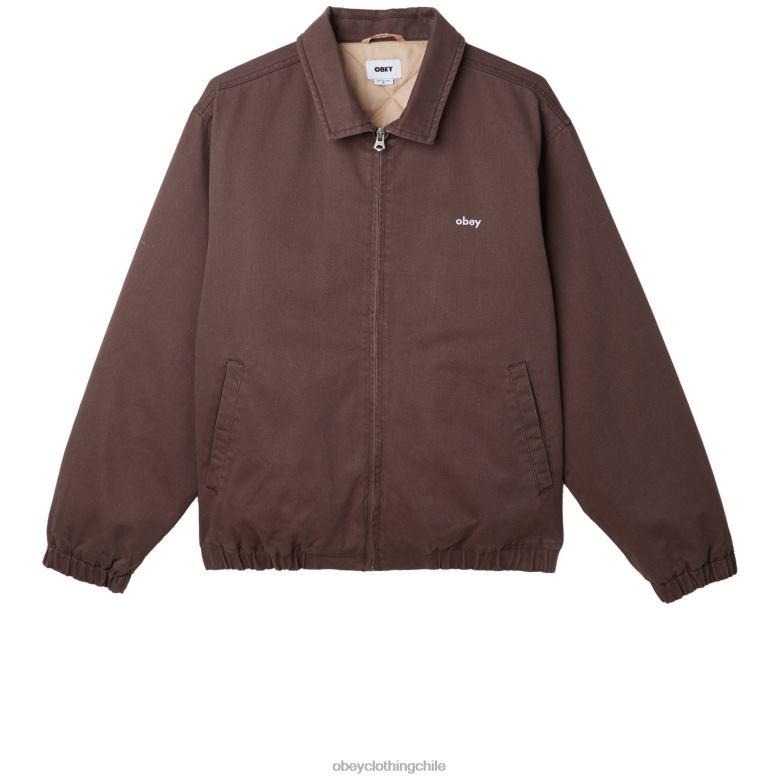 ropa 40VX831 hombres chaqueta leimert OBEY marron oscuro