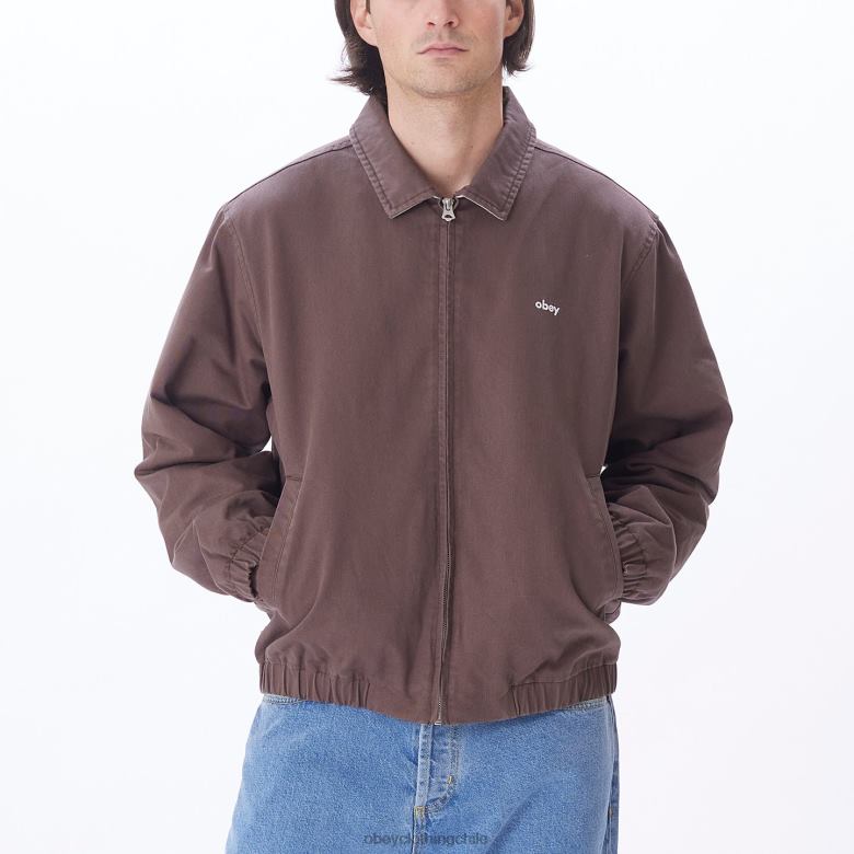 ropa 40VX831 hombres chaqueta leimert OBEY marron oscuro