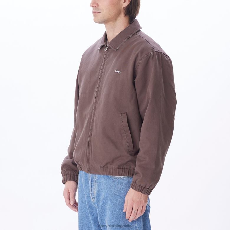 ropa 40VX831 hombres chaqueta leimert OBEY marron oscuro