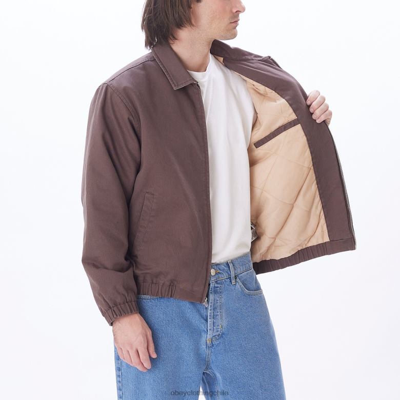 ropa 40VX831 hombres chaqueta leimert OBEY marron oscuro