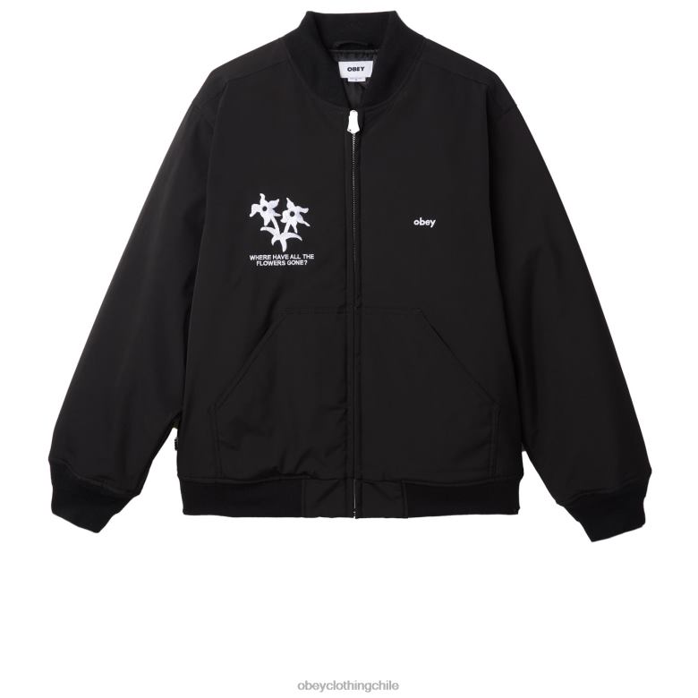 ropa 40VX832 hombres chaqueta bomber autopista de peaje OBEY negro