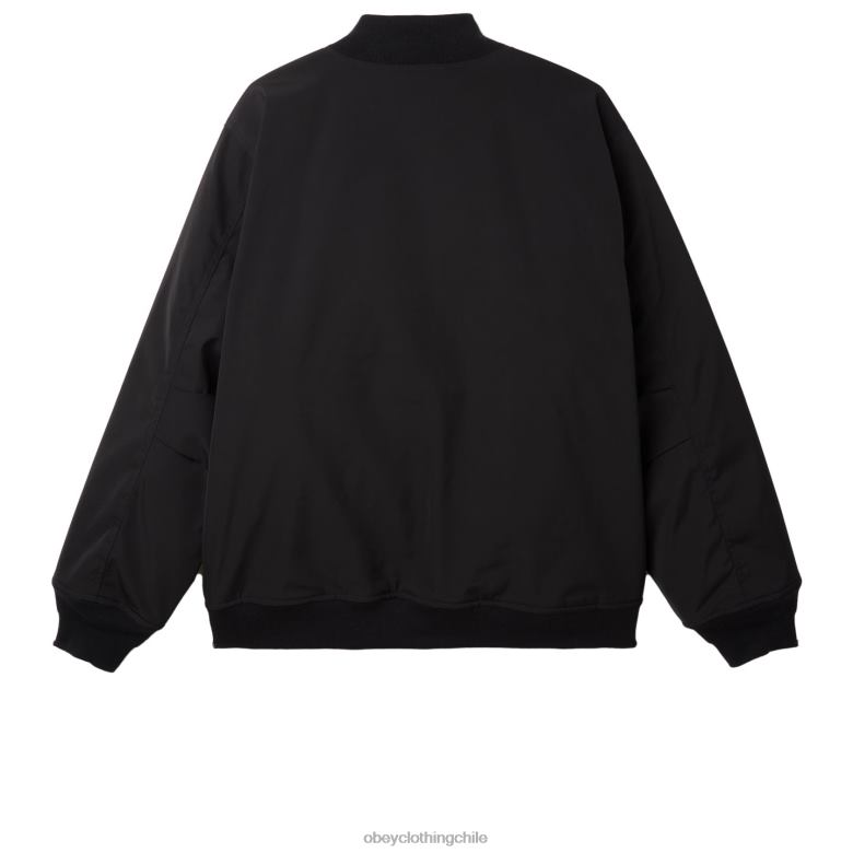 ropa 40VX832 hombres chaqueta bomber autopista de peaje OBEY negro