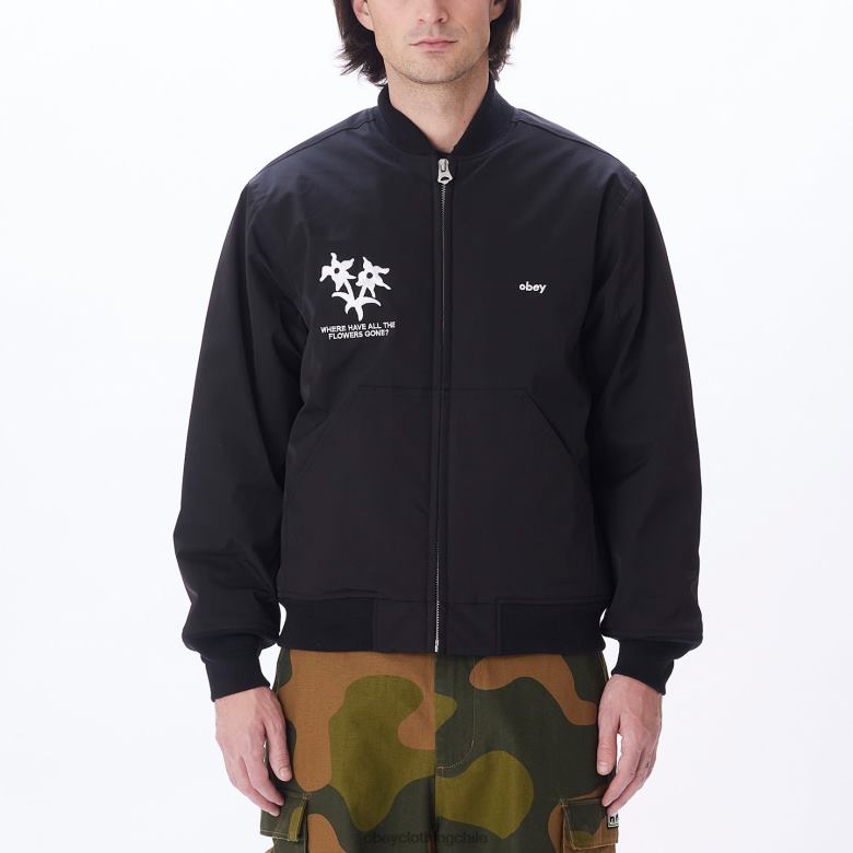 ropa 40VX832 hombres chaqueta bomber autopista de peaje OBEY negro