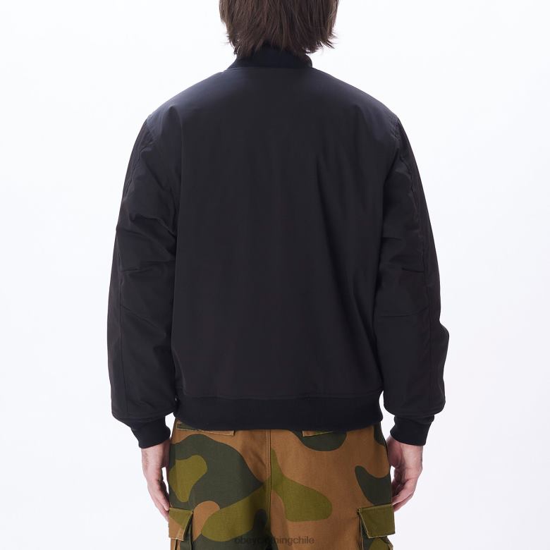 ropa 40VX832 hombres chaqueta bomber autopista de peaje OBEY negro