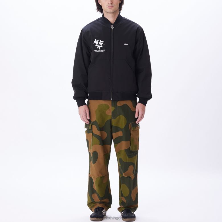 ropa 40VX832 hombres chaqueta bomber autopista de peaje OBEY negro
