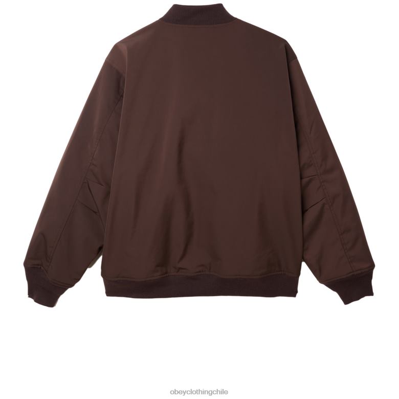 ropa 40VX833 hombres chaqueta bomber autopista de peaje OBEY java marrón