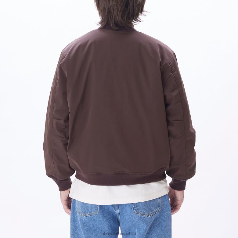 ropa 40VX833 hombres chaqueta bomber autopista de peaje OBEY java marrón