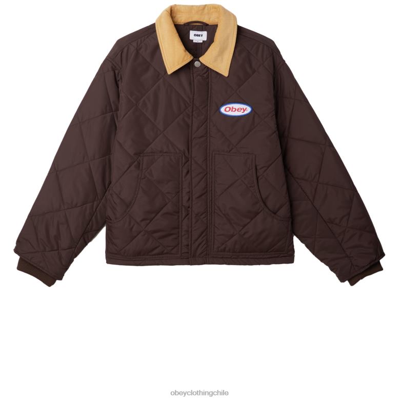 ropa 40VX834 hombres chaqueta cincel OBEY java marrón multi