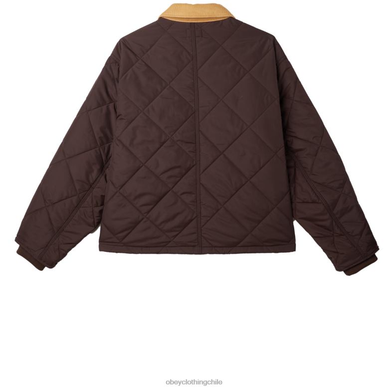 ropa 40VX834 hombres chaqueta cincel OBEY java marrón multi