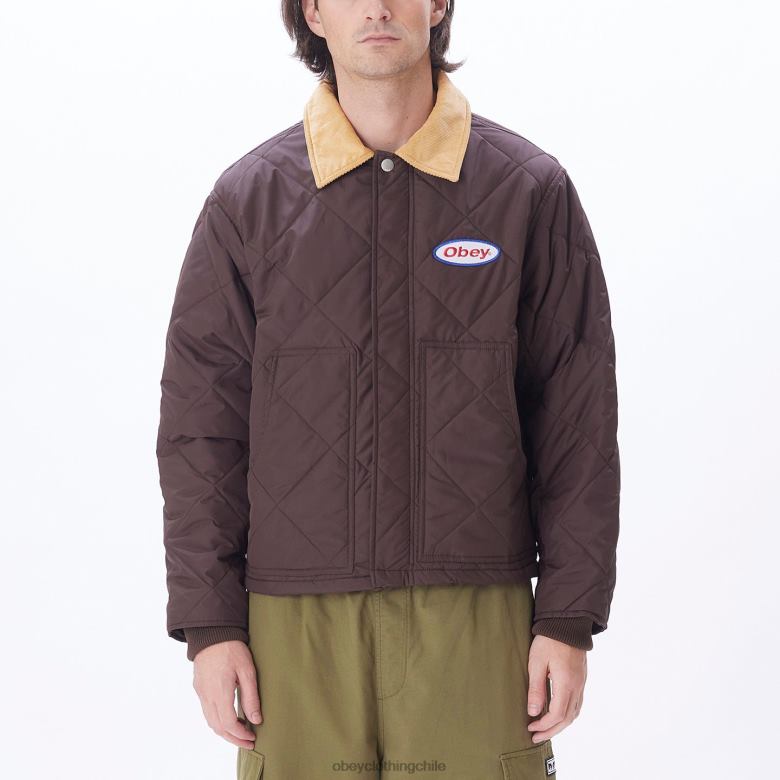 ropa 40VX834 hombres chaqueta cincel OBEY java marrón multi
