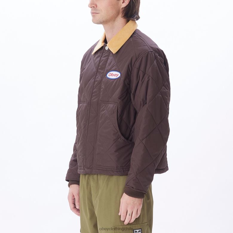 ropa 40VX834 hombres chaqueta cincel OBEY java marrón multi