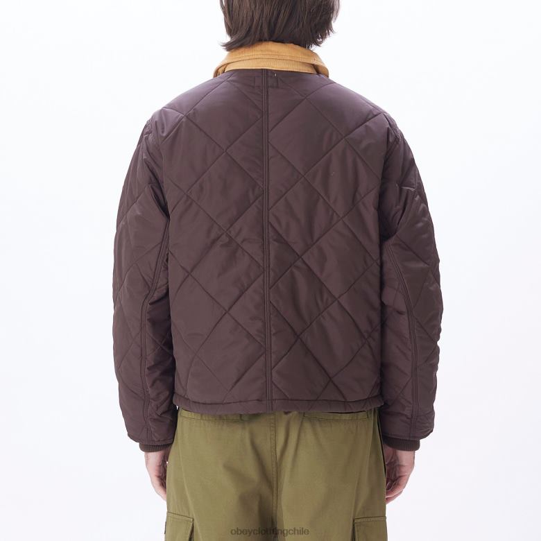 ropa 40VX834 hombres chaqueta cincel OBEY java marrón multi