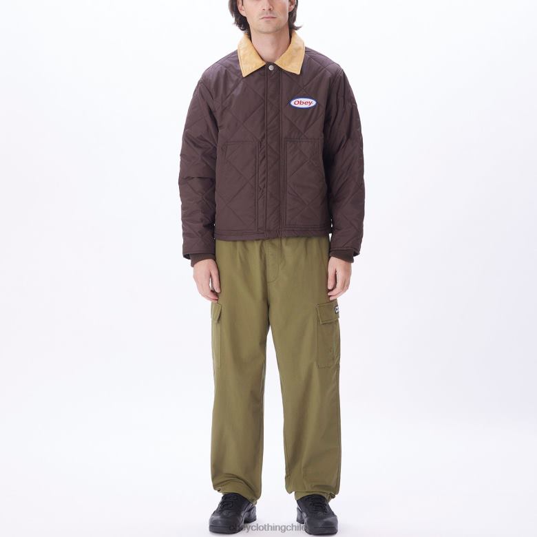 ropa 40VX834 hombres chaqueta cincel OBEY java marrón multi