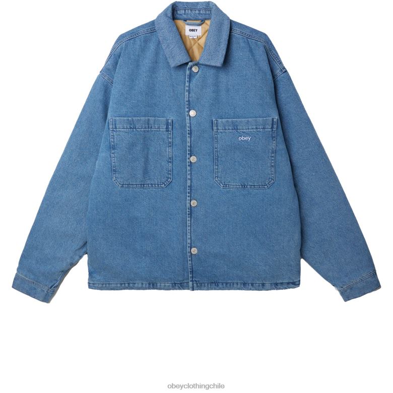 ropa 40VX835 hombres chaqueta vaquera pintores OBEY índigo claro