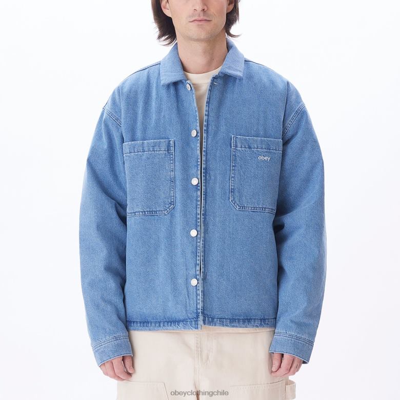 ropa 40VX835 hombres chaqueta vaquera pintores OBEY índigo claro