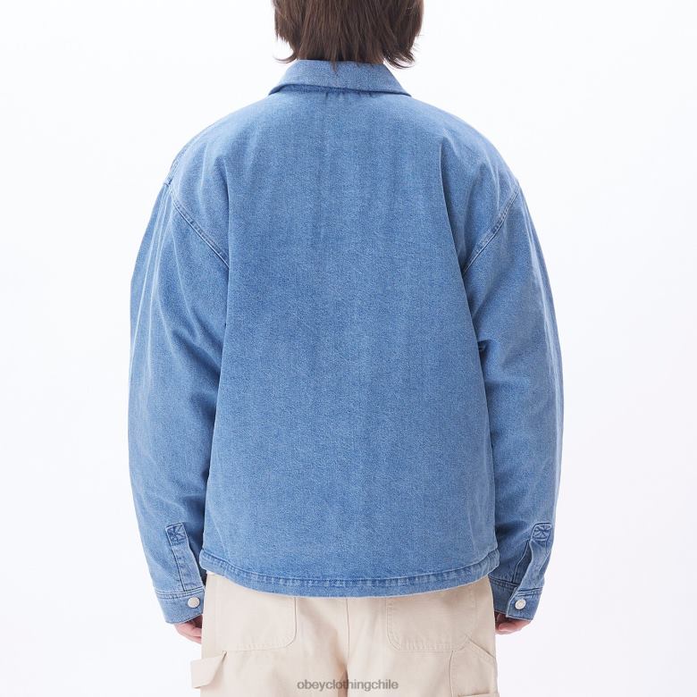 ropa 40VX835 hombres chaqueta vaquera pintores OBEY índigo claro