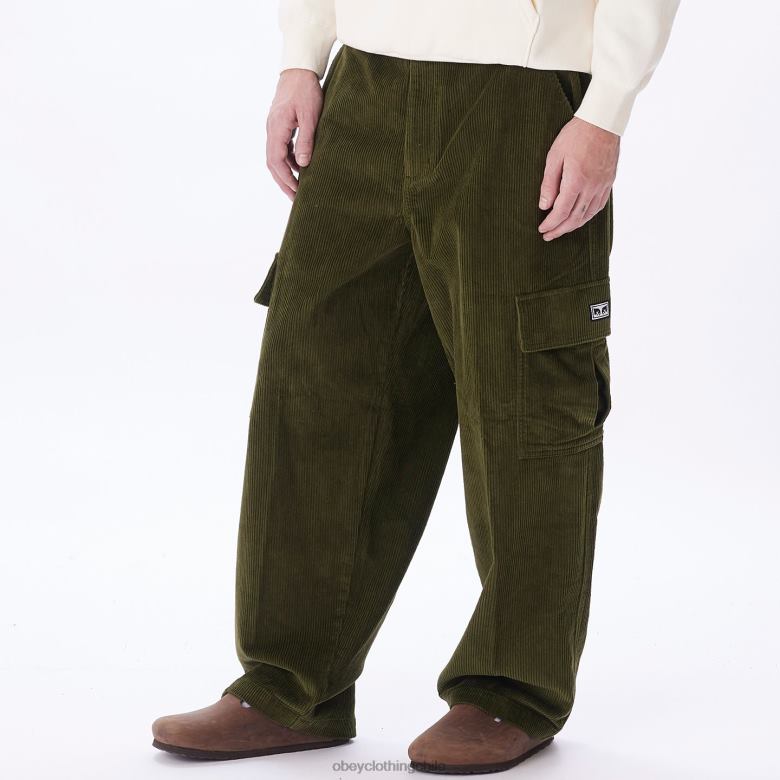ropa 40VX912 hombres pantalones cargo bigwig baggy de pana OBEY ejército