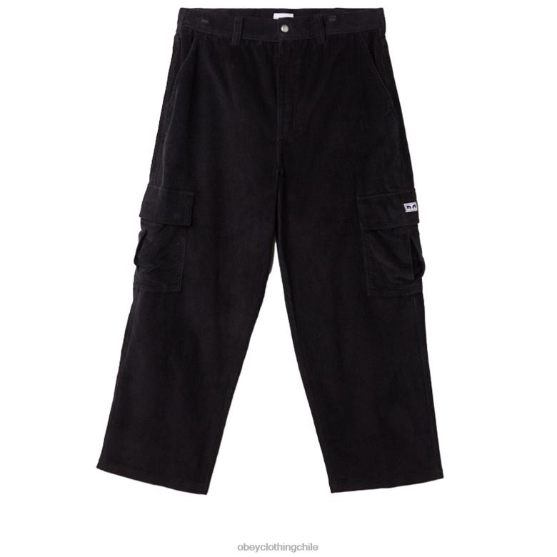 ropa 40VX913 hombres pantalones cargo bigwig baggy de pana OBEY negro digital