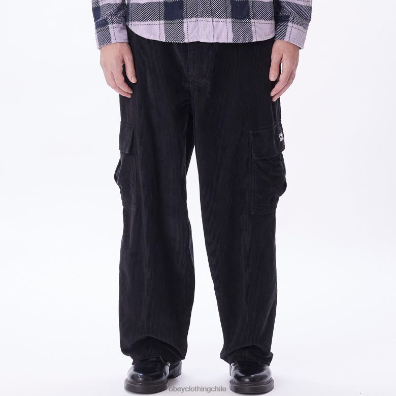 ropa 40VX913 hombres pantalones cargo bigwig baggy de pana OBEY negro digital
