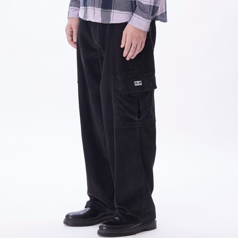 ropa 40VX913 hombres pantalones cargo bigwig baggy de pana OBEY negro digital