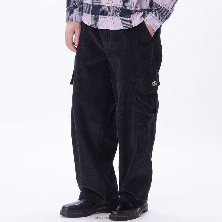 ropa 40VX913 hombres pantalones cargo bigwig baggy de pana OBEY negro digital