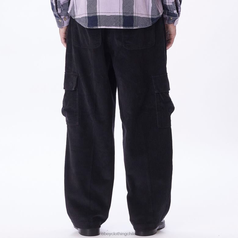 ropa 40VX913 hombres pantalones cargo bigwig baggy de pana OBEY negro digital