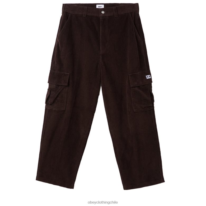 ropa 40VX914 hombres pantalones cargo bigwig baggy de pana OBEY java marrón