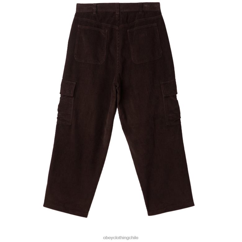 ropa 40VX914 hombres pantalones cargo bigwig baggy de pana OBEY java marrón