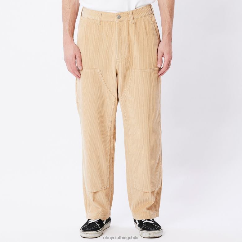 ropa 40VX921 hombres pantalón de pana big timer OBEY crema irlandesa