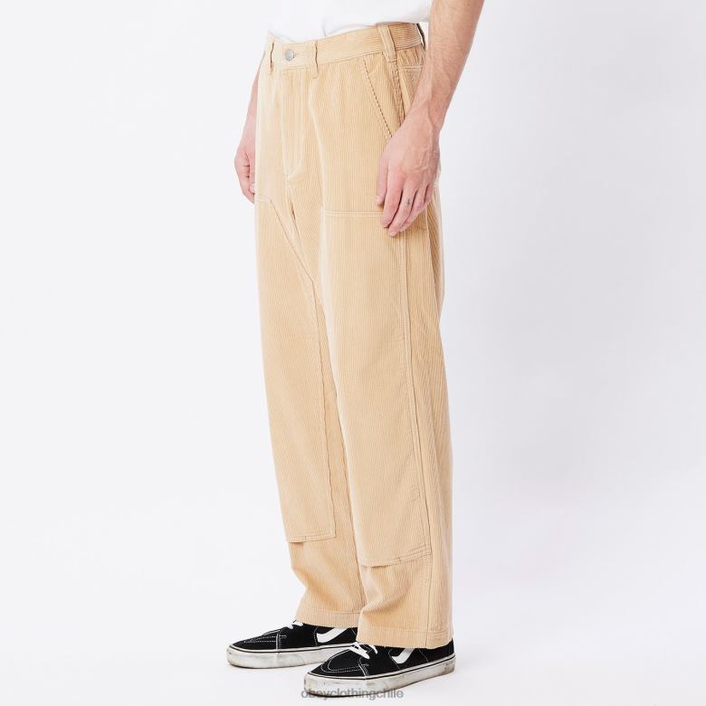 ropa 40VX921 hombres pantalón de pana big timer OBEY crema irlandesa