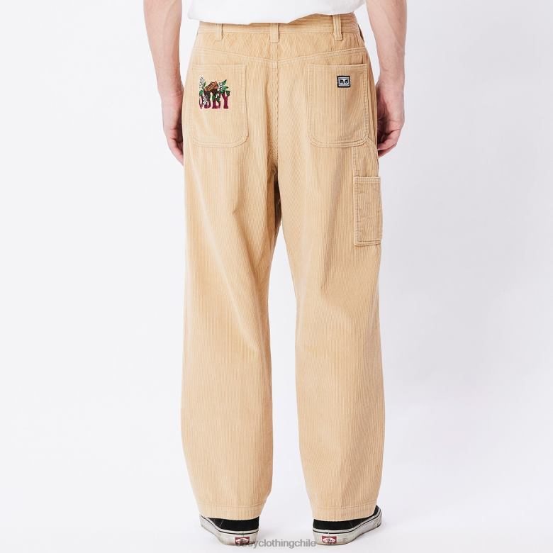 ropa 40VX921 hombres pantalón de pana big timer OBEY crema irlandesa