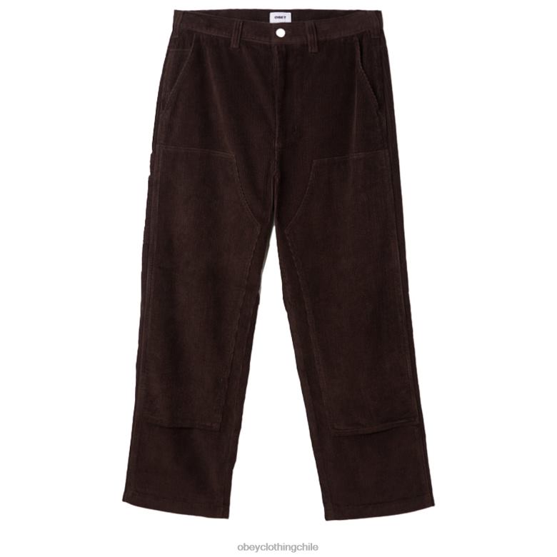 ropa 40VX922 hombres pantalón de pana big timer OBEY java marrón