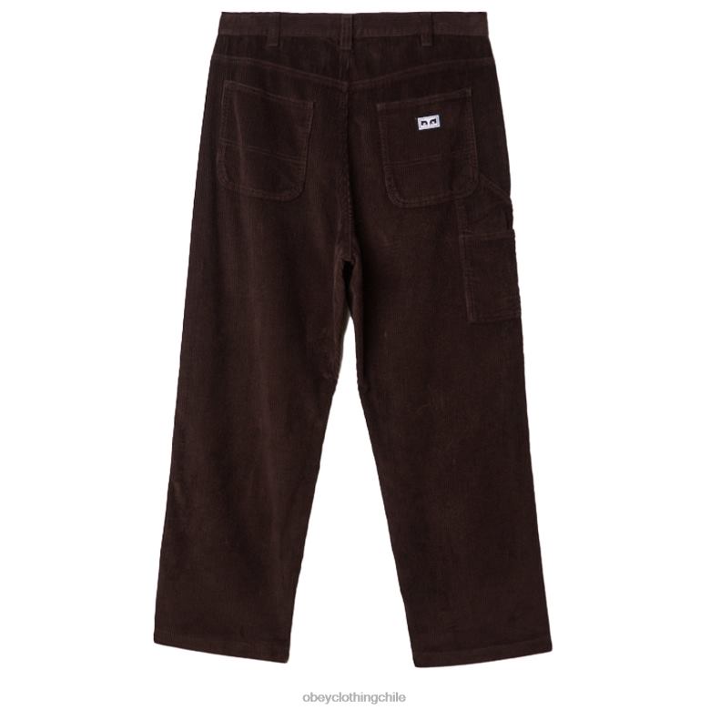 ropa 40VX922 hombres pantalón de pana big timer OBEY java marrón