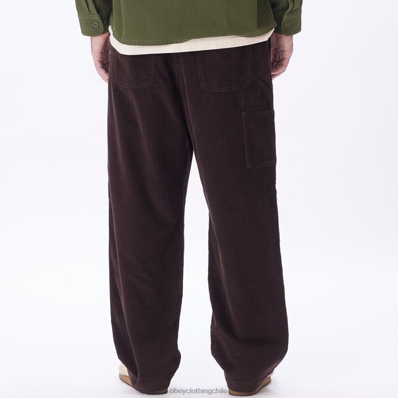 ropa 40VX922 hombres pantalón de pana big timer OBEY java marrón
