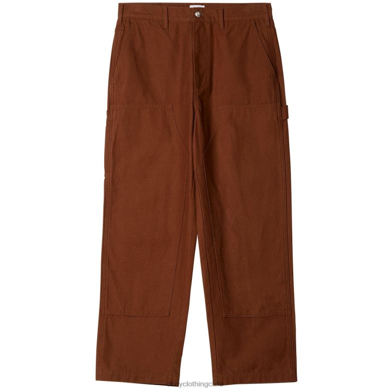 ropa 40VX923 hombres pantalones hasta la rodilla dobles de sarga big timer OBEY sepia