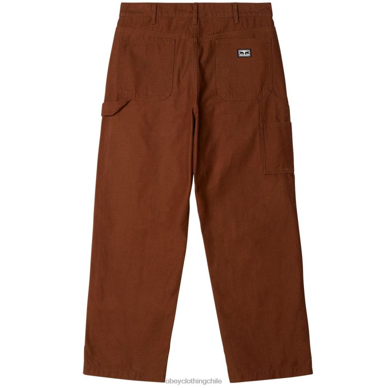 ropa 40VX923 hombres pantalones hasta la rodilla dobles de sarga big timer OBEY sepia