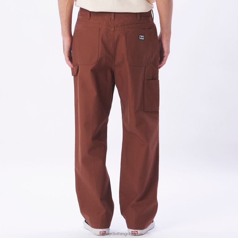 ropa 40VX923 hombres pantalones hasta la rodilla dobles de sarga big timer OBEY sepia
